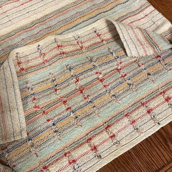 DYLAN multicolor textured knit pullover poncho top OVERDIZED V neck drop S/S SM - Picture 13 of 17